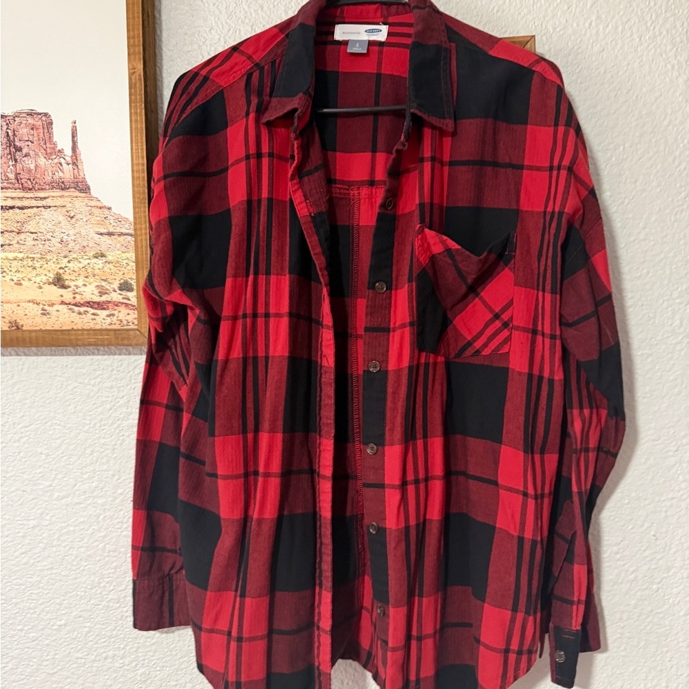 Old Navy Red and Black Checkered Shirt